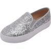 image:imageFEVERSOLE Womens Fashion SlipOn Sneaker Loafers Silver 9 M US Bound with No Show Socks Women Ankle Low Cut Thin Socks 3 Colors 6 Pairs