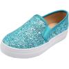 image:imageFEVERSOLE Womens Fashion SlipOn Sneaker Loafers Turquoise Size 65 M US Bound with No Show Socks Women Ankle Low Cut Thin Socks 3 Colors 6 Pairs