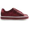 image:imageFEVERSOLE Womens Fashion Sparkle Platform Rhinestone Party Holiday Wedding SneakersBurgundy Glitter