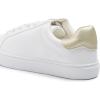 image:imageFEVERSOLE Womens Featured PU Leather Colorful Lace Up Sneaker White Gold Patch Size 65 M US