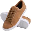 image:imageFEVERSOLE Womens Featured PU Leather Colorful Lace Up SneakerCamel Pu Eyelet