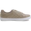 image:imageFEVERSOLE Womens Featured PU Leather Colorful Lace Up SneakerTaupe Quilted Vegan Leather