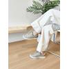 image:imageFEVERSOLE Womens Featured PU Leather Colorful Lace Up SneakerTaupe Quilted Vegan Leather