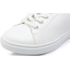 image:imageFEVERSOLE Womens Featured PU Leather Colorful Lace Up SneakerWhite Napa Rose Gold Patch Laceup