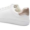 image:imageFEVERSOLE Womens Featured PU Leather Colorful Lace Up SneakerWhite Napa Rose Gold Patch Laceup