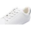 image:imageFEVERSOLE Womens Featured PU Leather Colorful Lace Up SneakerWhite Napa Silver Patch Laceup