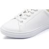 image:imageFEVERSOLE Womens Featured PU Leather Colorful Lace Up SneakerWhite Napa Silver Patch Laceup