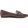 image:imageFEVERSOLE Womens Loafer Flat Pointed Fashion Slip On Comfort Driving Office ShoesBrown Plain Vegan Leather Twist Bow