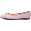 image:imageFEVERSOLE Womens Macaroon Colorful Memory Foam Cushion Insock Patent Ballet FlatGlitter Baby Pink