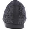image:imageFEVERSOLE Womens Macaroon Colorful Memory Foam Cushion Insock Patent Ballet FlatGlitter Black Pointed