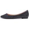 image:imageFEVERSOLE Womens Macaroon Colorful Memory Foam Cushion Insock Patent Ballet FlatGlitter Black Pointed