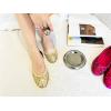 image:imageFEVERSOLE Womens Macaroon Colorful Memory Foam Cushion Insock Patent Ballet FlatGlitter Gold