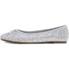 image:imageFEVERSOLE Womens Macaroon Colorful Memory Foam Cushion Insock Patent Ballet FlatGlitter Ice Silver