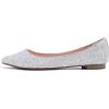 image:imageFEVERSOLE Womens Macaroon Colorful Memory Foam Cushion Insock Patent Ballet FlatGlitter Ice Silver Pointed