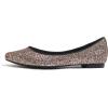 image:imageFEVERSOLE Womens Macaroon Colorful Memory Foam Cushion Insock Patent Ballet FlatGlitter Multi Black Pointed