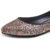 image:imageFEVERSOLE Womens Macaroon Colorful Memory Foam Cushion Insock Patent Ballet FlatGlitter Multi Black Pointed