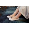 image:imageFEVERSOLE Womens Macaroon Colorful Memory Foam Cushion Insock Patent Ballet FlatGlitter Multi White