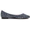 image:imageFEVERSOLE Womens Macaroon Colorful Memory Foam Cushion Insock Patent Ballet FlatGlitter Night Blue Pointed
