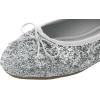 image:imageFEVERSOLE Womens Macaroon Colorful Memory Foam Cushion Insock Patent Ballet FlatGlitter Silver