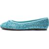image:imageFEVERSOLE Womens Macaroon Colorful Memory Foam Cushion Insock Patent Ballet FlatGlitter Turquoise Blue