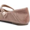 image:imageFEVERSOLE Womens Macaroon Colorful Memory Foam Cushion Insock Patent Ballet FlatMaryjane Milktea Plush