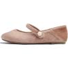 image:imageFEVERSOLE Womens Macaroon Colorful Memory Foam Cushion Insock Patent Ballet FlatMaryjane Milktea Plush