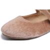 image:imageFEVERSOLE Womens Macaroon Colorful Memory Foam Cushion Insock Patent Ballet FlatMaryjane Milktea Plush