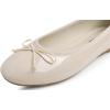 image:imageFEVERSOLE Womens Macaroon Colorful Memory Foam Cushion Insock Patent Ballet FlatMilk Tea