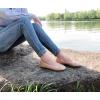 image:imageFEVERSOLE Womens Macaroon Colorful Memory Foam Cushion Insock Patent Ballet FlatNude