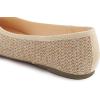image:imageFEVERSOLE Womens Macaroon Colorful Memory Foam Cushion Insock Patent Ballet FlatRaffia Beige