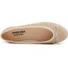 image:imageFEVERSOLE Womens Macaroon Colorful Memory Foam Cushion Insock Patent Ballet FlatRaffia Beige