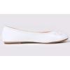 image:imageFEVERSOLE Womens Macaroon Colorful Memory Foam Cushion Insock Patent Ballet FlatWhite