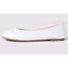 image:imageFEVERSOLE Womens Macaroon Colorful Memory Foam Cushion Insock Patent Ballet FlatWhite