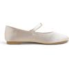 image:imageFEVERSOLE Womens Mary Jane Fashion Round Toe Easy Buckle Slip On FlatsMaryjane Beige Satin