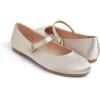 image:imageFEVERSOLE Womens Mary Jane Fashion Round Toe Easy Buckle Slip On FlatsMaryjane Beige Satin