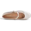 image:imageFEVERSOLE Womens Mary Jane Fashion Round Toe Easy Buckle Slip On FlatsMaryjane Beige Satin