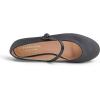 image:imageFEVERSOLE Womens Mary Jane Fashion Round Toe Easy Buckle Slip On FlatsMaryjane Black Satin