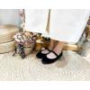 image:imageFEVERSOLE Womens Mary Jane Fashion Round Toe Easy Buckle Slip On FlatsMaryjane Black Velvet Fur Lined