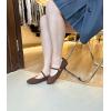 image:imageFEVERSOLE Womens Mary Jane Fashion Round Toe Easy Buckle Slip On FlatsMaryjane Brown Corduroy