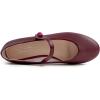 image:imageFEVERSOLE Womens Mary Jane Fashion Round Toe Easy Buckle Slip On FlatsMaryjane Burgundy Napa