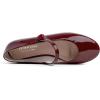 image:imageFEVERSOLE Womens Mary Jane Fashion Round Toe Easy Buckle Slip On FlatsMaryjane Burgundy Patent