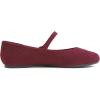 image:imageFEVERSOLE Womens Mary Jane Fashion Round Toe Easy Buckle Slip On FlatsMaryjane Burgundy Red Corduroy
