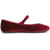 image:imageFEVERSOLE Womens Mary Jane Fashion Round Toe Easy Buckle Slip On FlatsMaryjane Burgundy Velvet Fur Lined