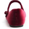 image:imageFEVERSOLE Womens Mary Jane Fashion Round Toe Easy Buckle Slip On FlatsMaryjane Burgundy Velvet Fur Lined