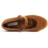 image:imageFEVERSOLE Womens Mary Jane Fashion Round Toe Easy Buckle Slip On FlatsMaryjane Camel Brown Velvet Fur Lined