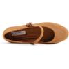 image:imageFEVERSOLE Womens Mary Jane Fashion Round Toe Easy Buckle Slip On FlatsMaryjane Camel Corduroy