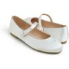 image:imageFEVERSOLE Womens Mary Jane Fashion Round Toe Easy Buckle Slip On FlatsMaryjane White Satin