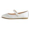 image:imageFEVERSOLE Womens Mary Jane Fashion Round Toe Easy Buckle Slip On FlatsMaryjane White Satin