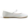 image:imageFEVERSOLE Womens Mary Jane Fashion Round Toe Easy Buckle Slip On FlatsMaryjane White Satin