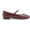 image:imageFEVERSOLE Womens Mary Jane Fashion Round Toe Low Heel Slip On FlatsMaryjane Burgundy Vegan Flat Heel